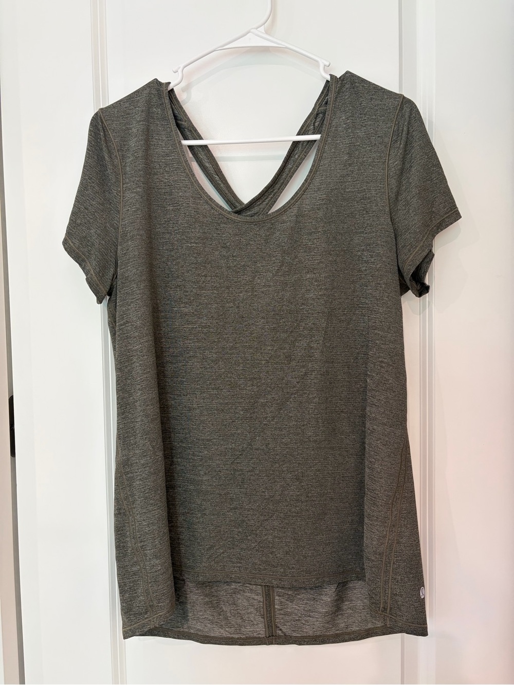 lululemon athletica Short Sleeve Crisscross Back Top - Gray